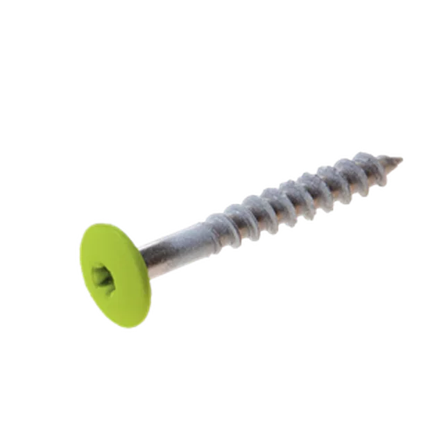 Vis Trespa inox A2 TX20 tête bombée (12 mm) 4,8x38 mm METEON UNI A3708 LimeGreen (Emb de 100 pces)