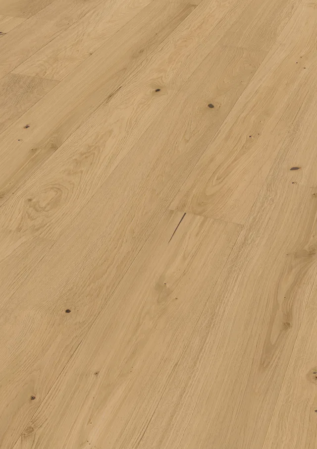 Sol en Bois HD 100 Verni Ultra Mat Chêne Animé Crème - Biemar Bois