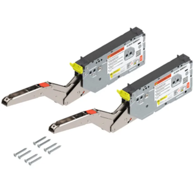 Satz von 2 Kraftspeichern für Hochklapptüren Aventos HK-Top Tip-On, Kraftfaktor 1730 - 5200 zum Anschrauben, mit Positionierungsteil, unbehandelter Stahl