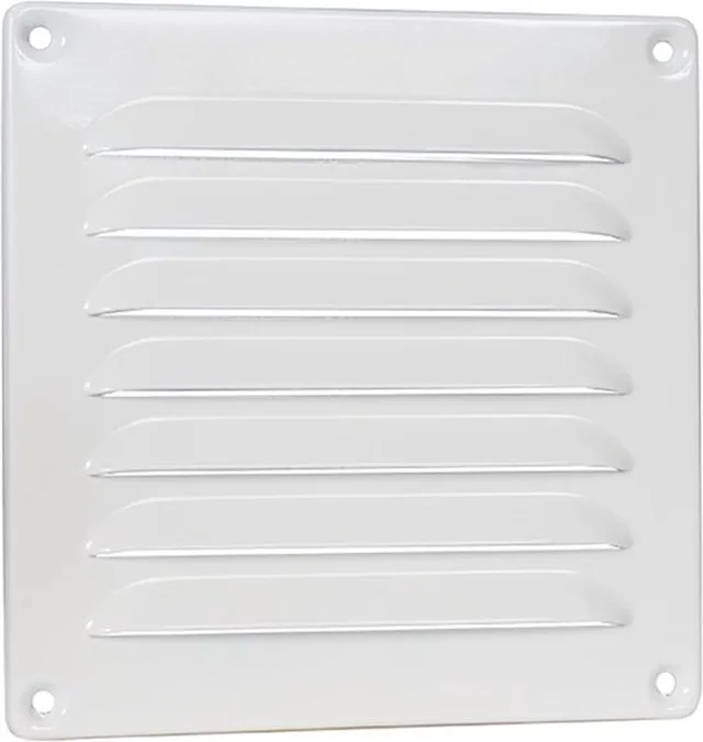 Grille Bords Arrondis 155x155 mm Aluminium Blanc - Biemar Bois