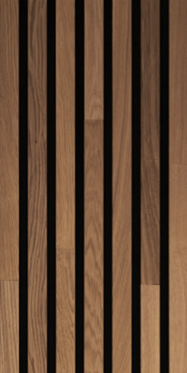 Panneaux acoustiques Acoustic Sense chêne massif vernis WOOD chêne brun/ 2600*330*13mm