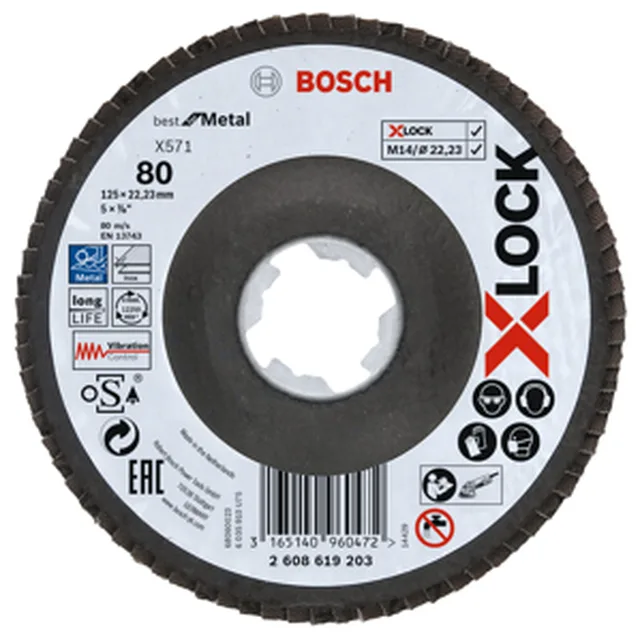 X-LOCK disque à lamelles Best for Metal bombée, fibre de verre, Ø125mm, G 80, X571