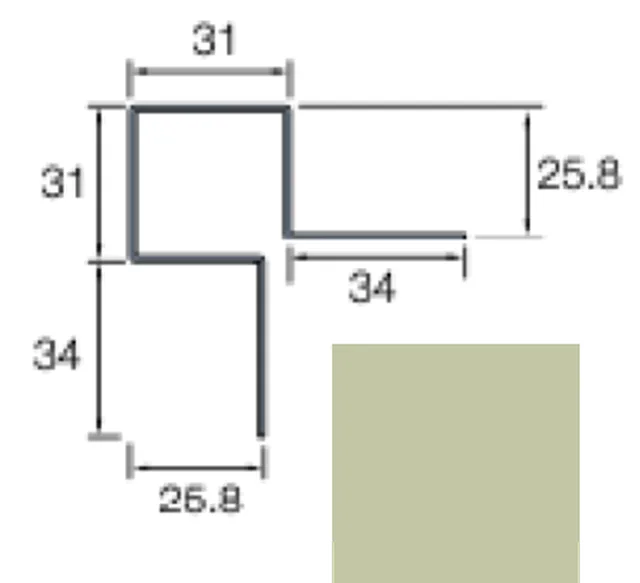 Angle extérieur symétrique Cedral Lap 3m C76 Vert thé - Biemar Bois