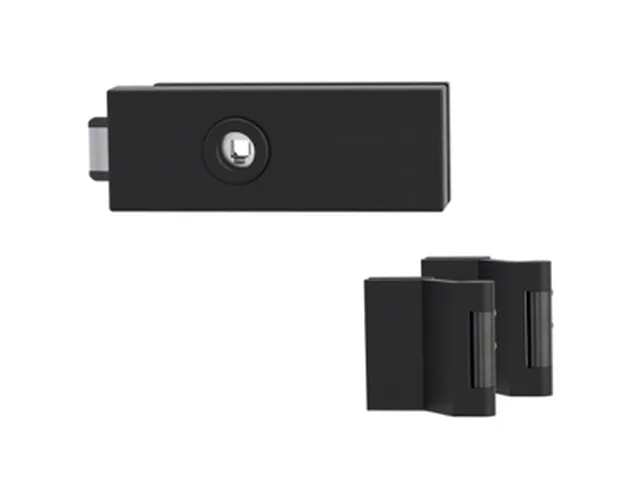 Kit Serrure pour Porte en Verre PURISTO S UV sans Poignée avec charnières 3 parties noir graphite