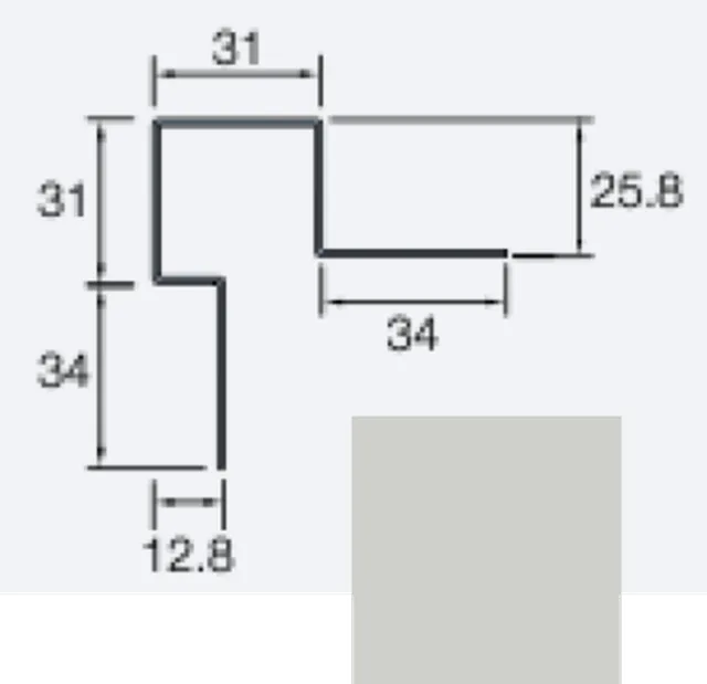 Angle extérieur asymétrique Sidings 3m -05 gris