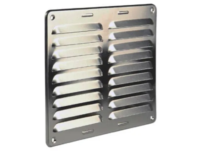 Grille bords arrondis 245x195 mm aluminium satiné