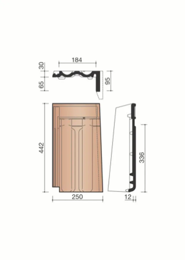 Rive droite Migeon standard rouge (3pc/m)