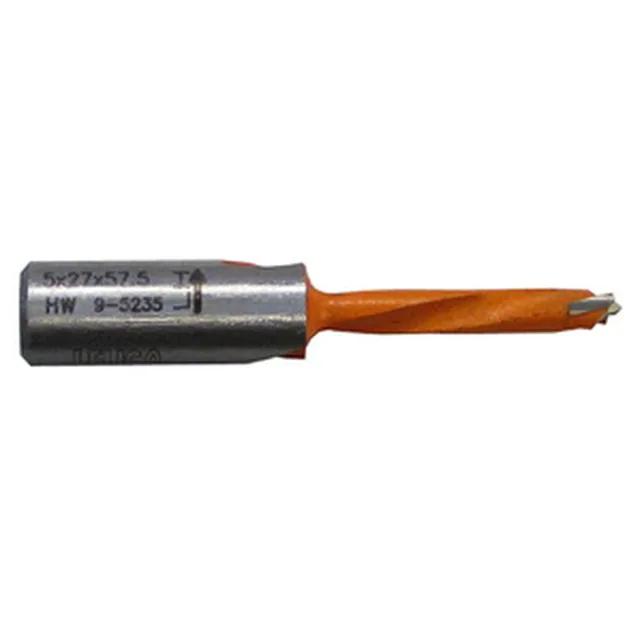 Mèche widia 5x57mm gauche (rouge)