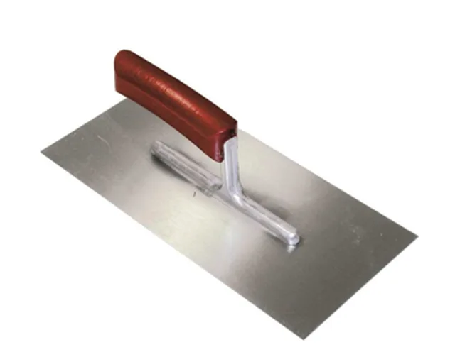 Plâtresse professionnelle 280x130x0,7mm avec manche bois courbé - acier