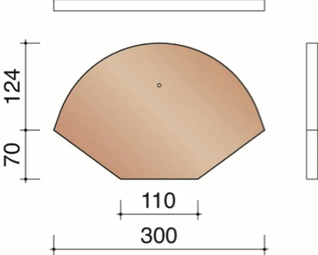 Fronton 451 vieilli bleu fumé 255mm