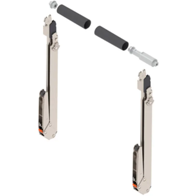 Set bras AVENTOS HL Top pour hauteur porte 480 - 580mm (2,50Kg - 14,00Kg) acier nickelé / paire