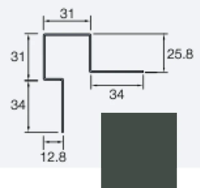 Angle extérieur asymétrique Cedral Lap 3m C75 Vert métal - Biemar Bois