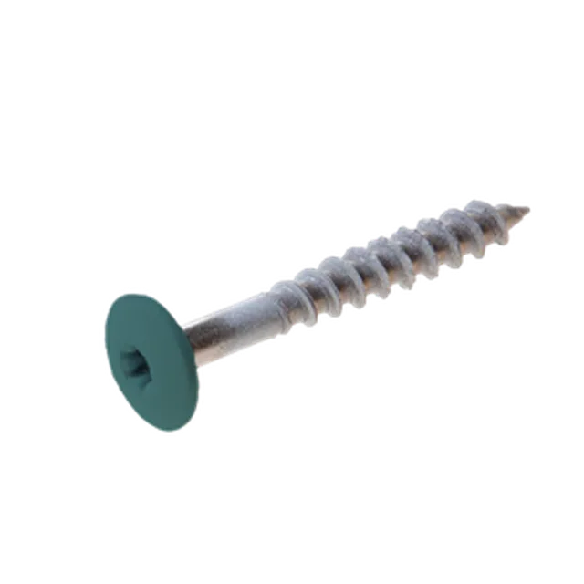 Vis Trespa inox A2 TX20 tête bombée (12 mm) 4,8x38 mm METEON UNI A2862 MidGreen (Emb de 100 pces)