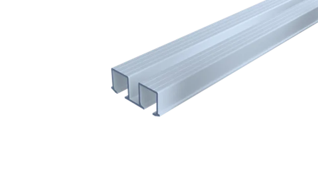 Speedboat rail de roulement double,pour bois, alu argenté anodisé, 2500mm