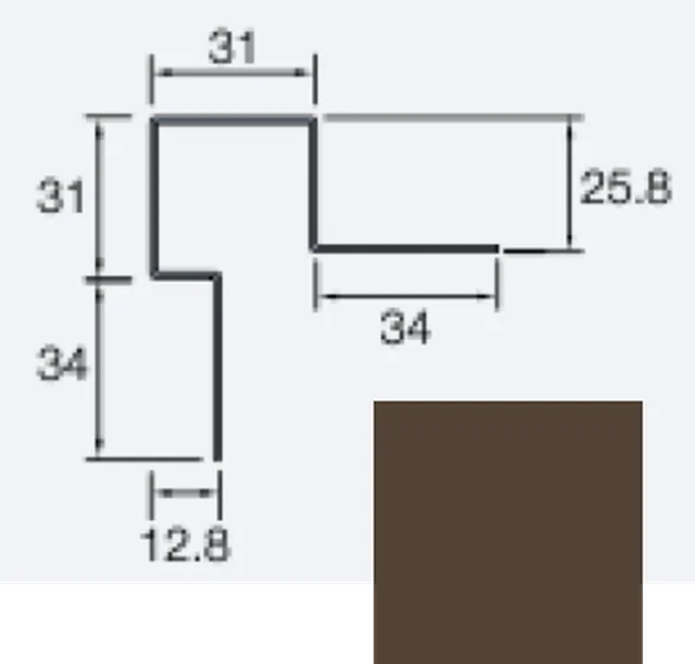 Angle extérieur asymétrique Cedral Lap 3m C21 Brun noyer - Biemar Bois
