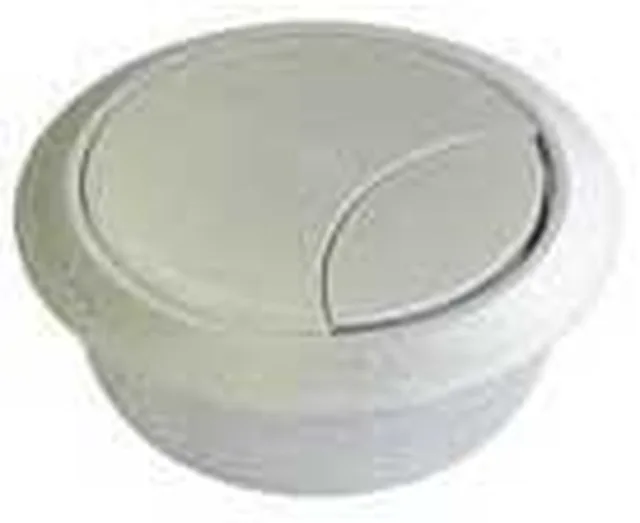 Passe câble nickel PVC avec obturateur mobile 80 mm - Biemar Bois