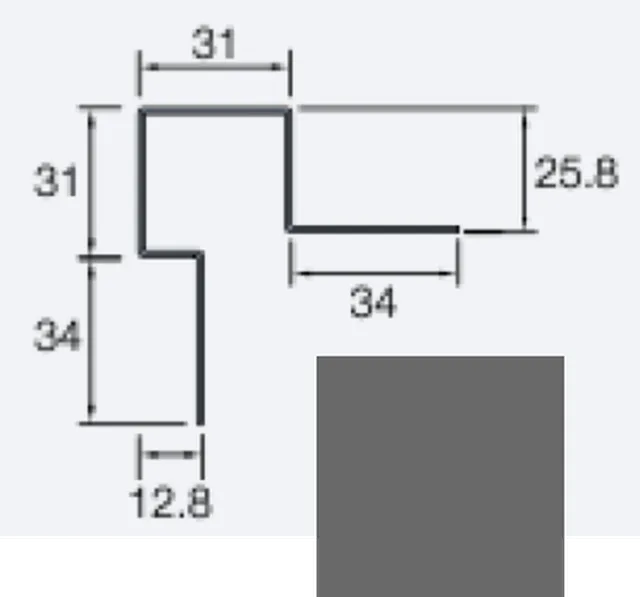Angle extérieur asymétrique Cedral Lap 3m C54 Gris étain - Biemar Bois