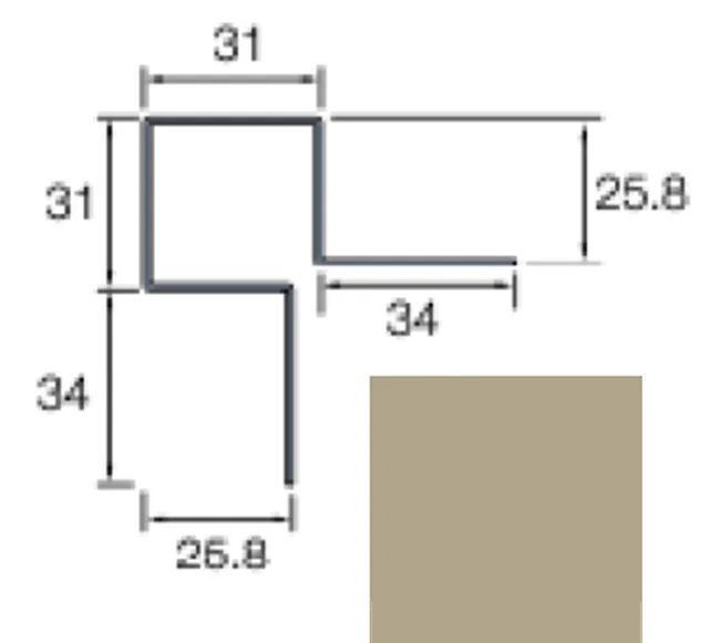 Angle extérieur symétrique Cedral Lap 3m C77 Gris galet - Biemar Bois