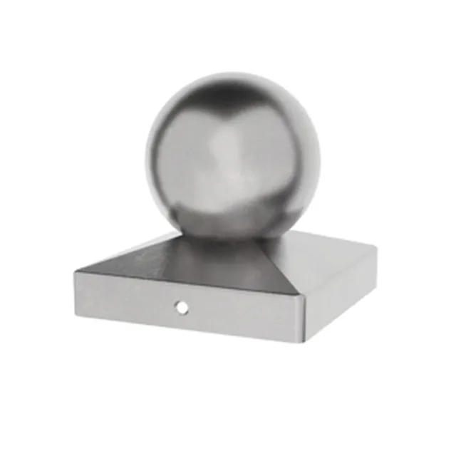Capuchon pour poteau, avec boule, inox 9x9cm