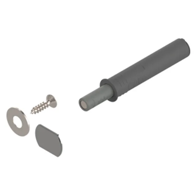 Set Tip-On pour porte version courte avec aimant, contre-plaque à coller et à visser - gris platine