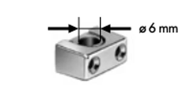 Fixation pour tringle diamètre 6mm, nickelé