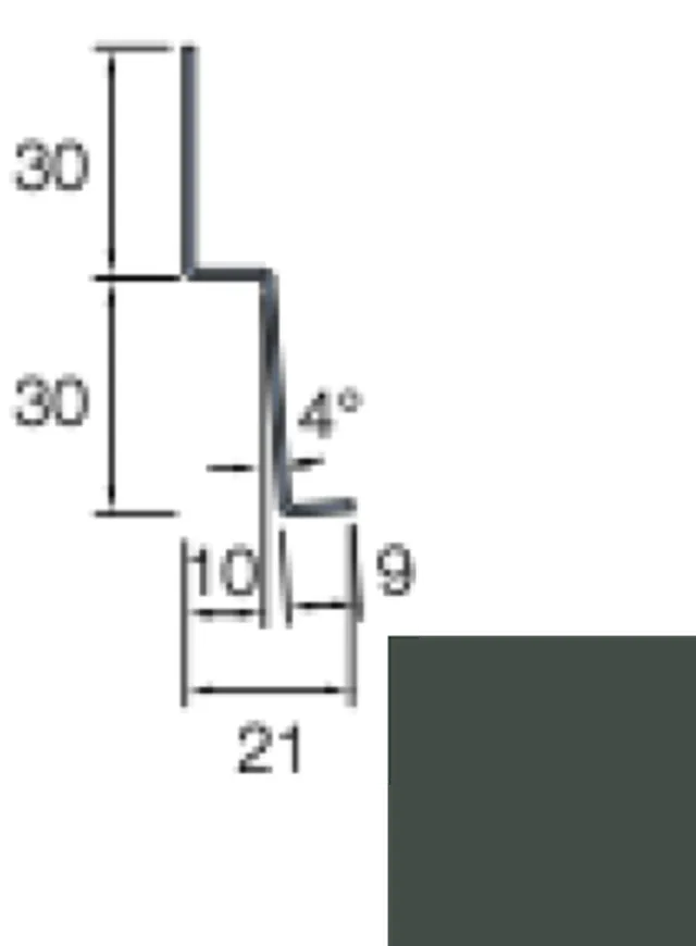 Profil départ Cedral C75 Vert métal - Biemar Bois