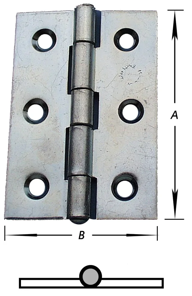 Charnières larges rivées inox 102 mm - Biemar Bois