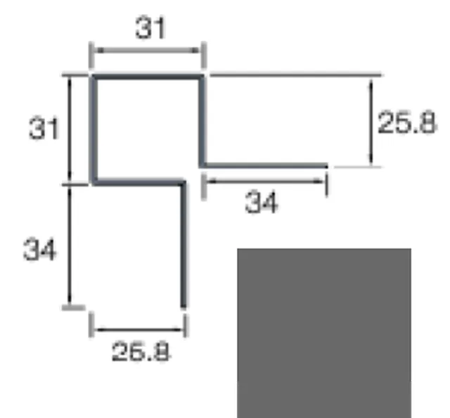 Angle extérieur symétrique Cedral Lap 3m C54 Gris étain - Biemar Bois