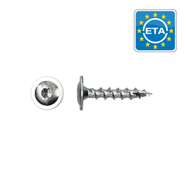 PFS vis construction bois 6x30, tête plate,filet partiel, T30, zinguée ( emb: 100 pces)