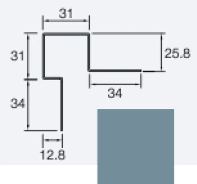 Angle extérieur asymétrique Cedral Lap 3m C73 Bleu océan - Biemar Bois