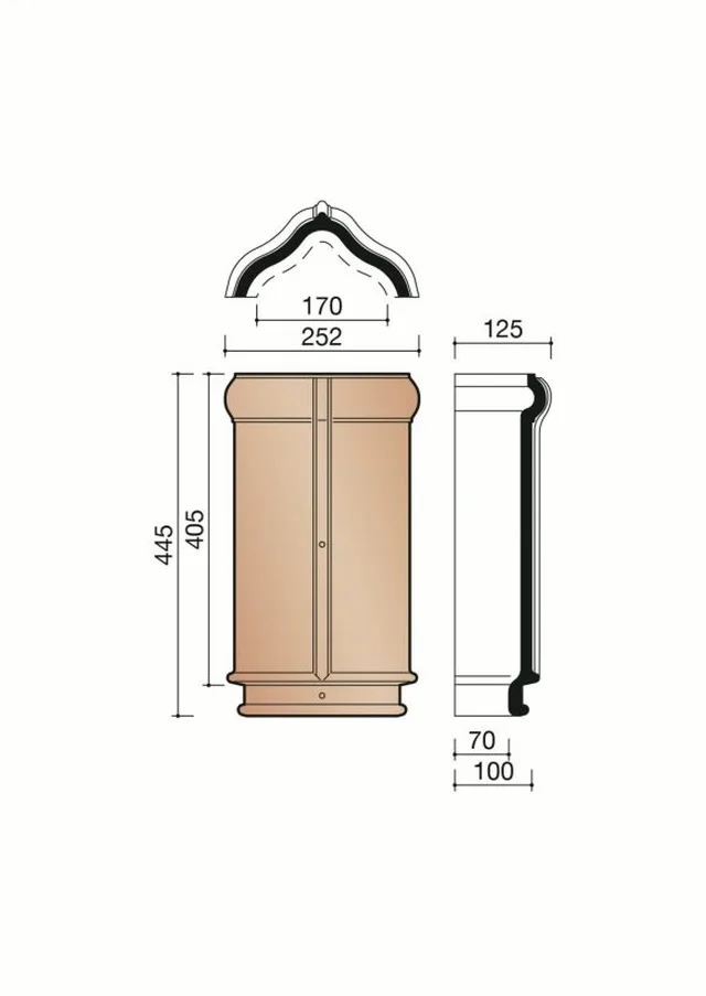 Faitière et Arêtier Migeon Std Ardoisé 2,5pc/m - Biemar Bois