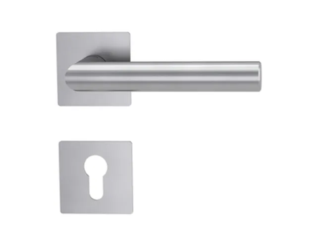 Garniture Lucia PIATTA S QUATTRO, PZ inox mat, épaisseur de porte 37-45mm, rosace carré