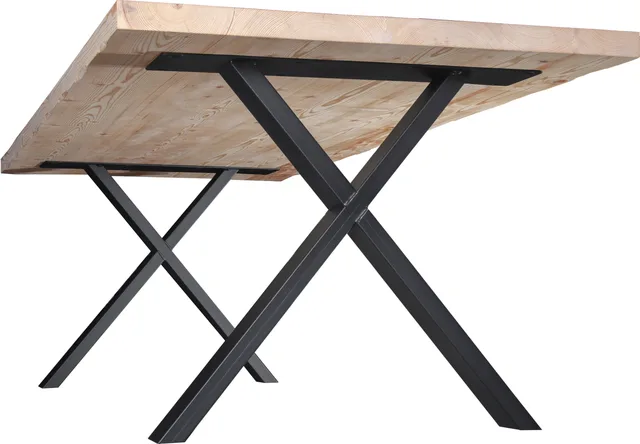 Pied de Table Modèle X 40x100 mm Noir Mat - Biemar Bois