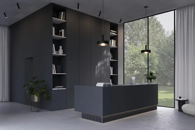 Mélaminé Unilin 18mm Brushed steel blue M04 - Biemar Bois-1