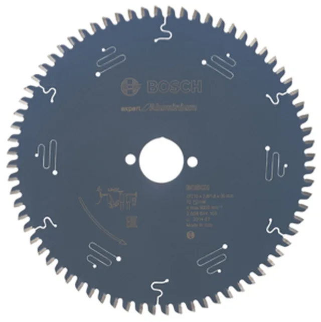 Lame de Scie Circulaire Expert pour Aluminium, 210 x 30 x 2,8 mm, 72D