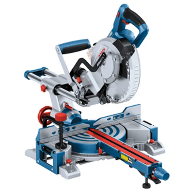 Akkulose Stationäre Maschine GCM 18V-216 D (Ladegerät und Li-Ionen-Batterie nicht enthalten, 1 Kreissägeblatt, Standard für Holz, 216 x 30 x 1,7 mm 24, 2x Sägetischverlängerung (fest), Staubbeutel)