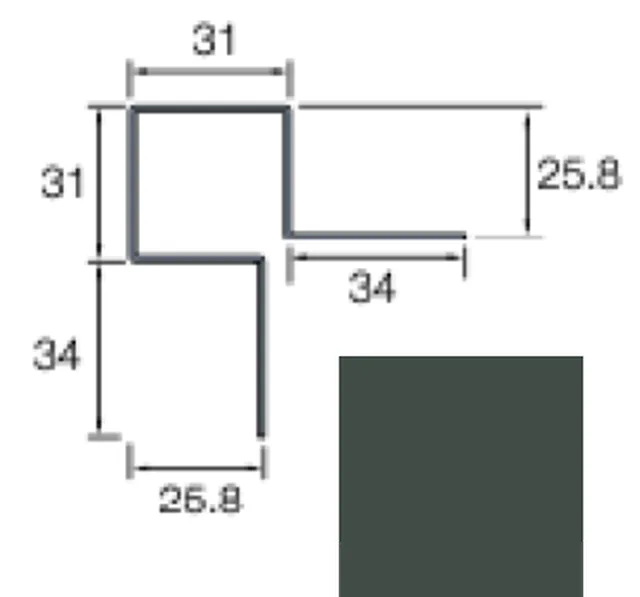 Angle extérieur symétrique Cedral Lap 3m C75 Vert métal - Biemar Bois