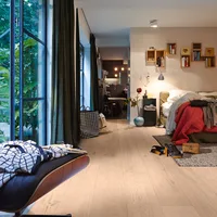 Biemar Bois - Sol en bois Lindura HD 400 Chêne animé blanc crème