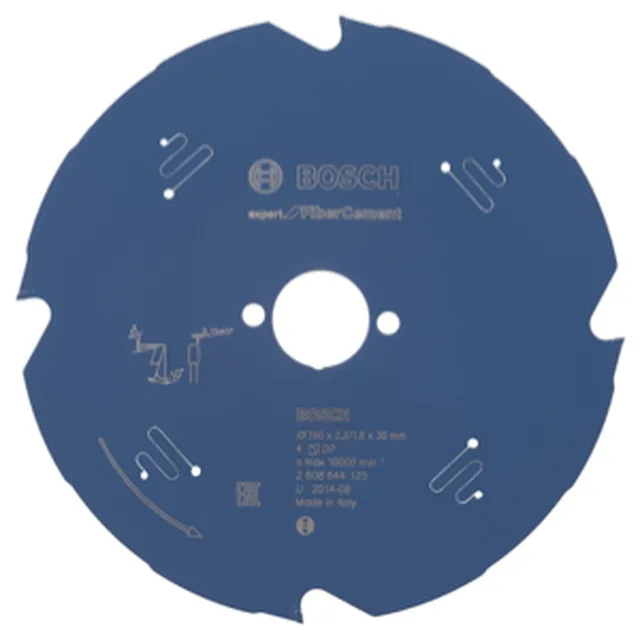 Lame de Scie Circulaire Expert pour Fiber Cement 190 x 30 x 2,2 mm, 4D