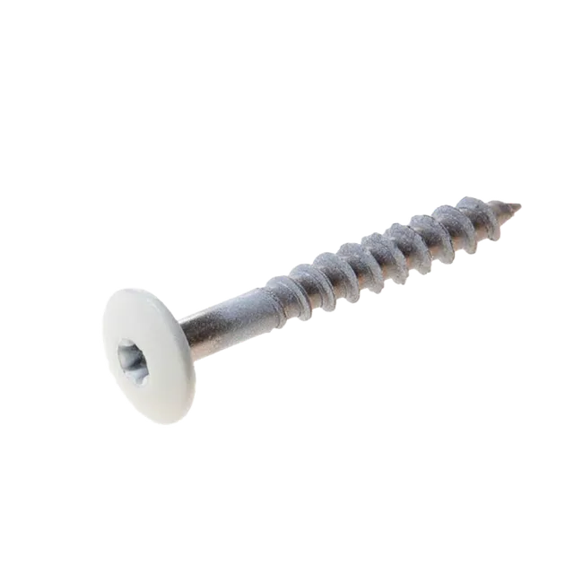 Vis Trespa inox A2 TX20 tête bombée (12 mm) 4,8x38 mm METEON UNI A0500 PureWhite (Emb de 100 pces)
