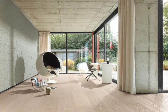 Biemar Bois - Sol en bois Lindura HD 400 Chêne nature blanc polaire