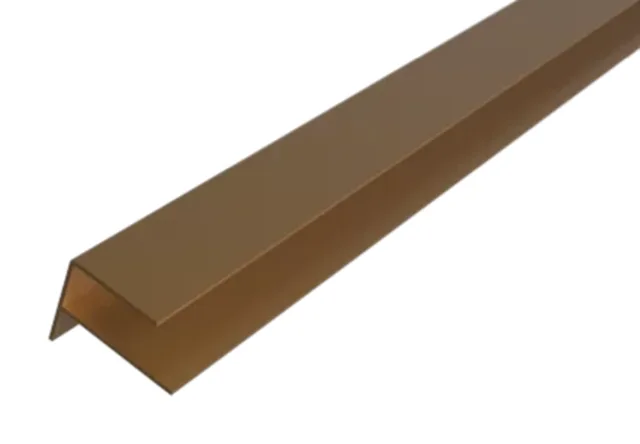 Profil de finition "F" alu 65x80mm RAL 8014 ( Teak ) - Longueur 3m60