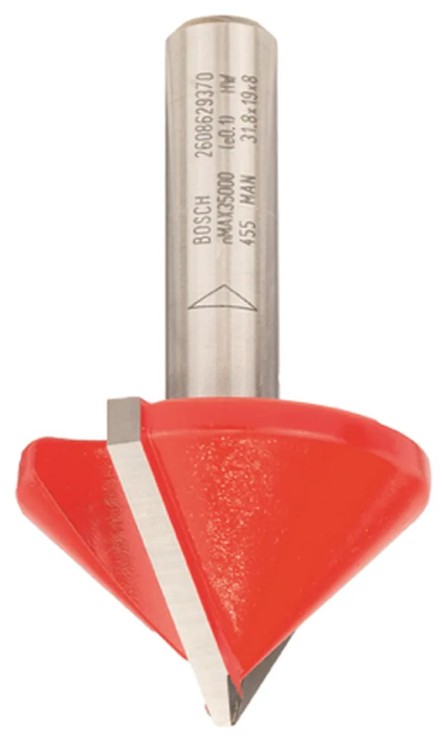 Fraise à rainurer droit en V 8 mm, D 31,8 mm, L 19 mm, G 51 mm, 90°
