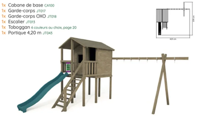 Cabane-OXO avec portique JT043