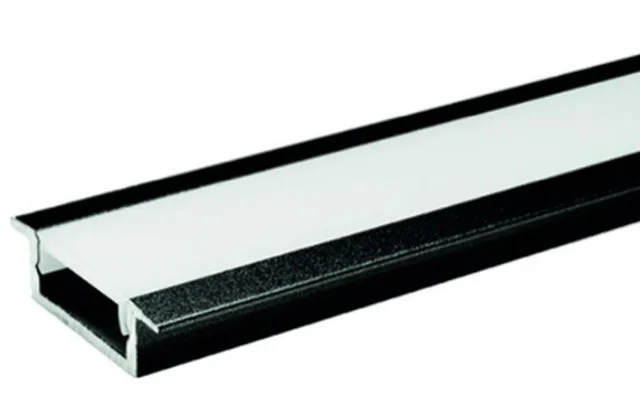 Profil luminaire LED à encastrer Paris 12/24V, 17,5 x 7, mmn aluminium noir, 3000 mm