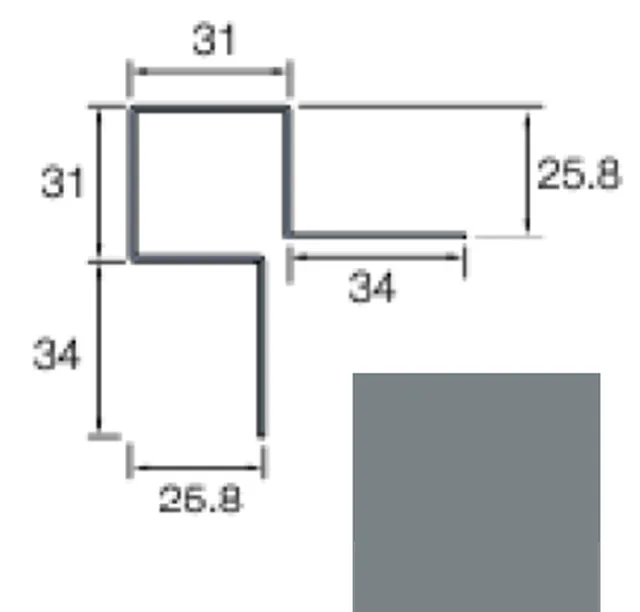 Angle extérieur symétrique Sidings 3m - 015 gris foncé