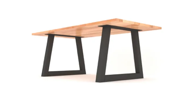 Pied de table modèle trapèze 80 x 80 mm, poudré noir mat RAL 9005, Ht. 720 X Long. 950 mm (Emb de 2 pces)