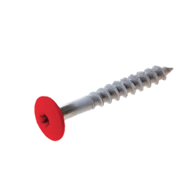 Vis Trespa inox A2 TX20 tête bombée (12 mm) 4,8x38 mm METEON UNI A1218 PassionRed (Emb de 100 pces)