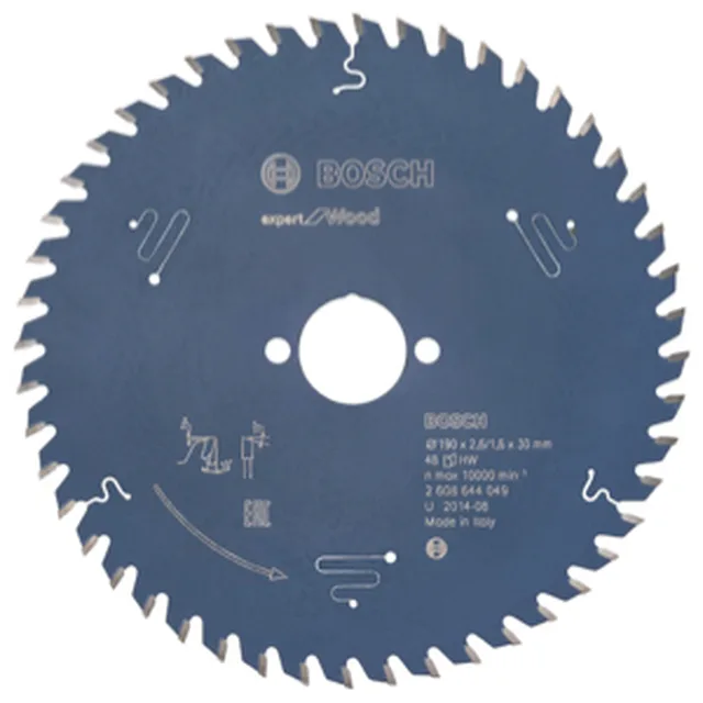 Lame de Scie Circulaire Expert pour Wood, 190 x 30 x 2,6 mm, 48D