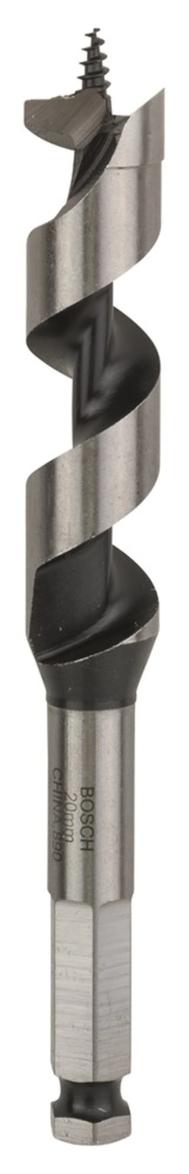 Mèche à bois hélicoïdale, six pans 20 x 95 x 160 mm, d 11,1 mm